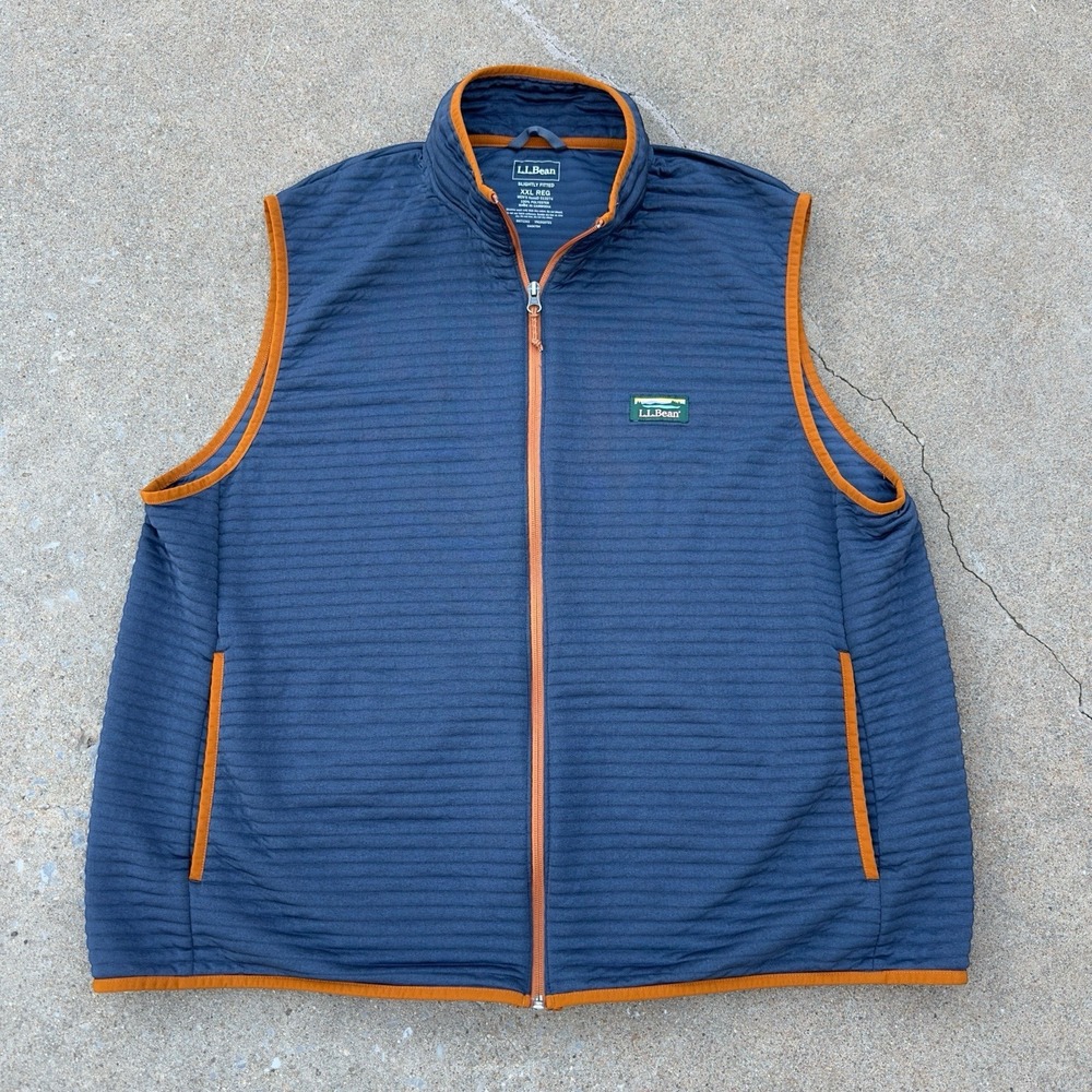 LL Bean Airlight Vest Men's 2XL Reg Slightly Fitted Navy Quilted Outdoor Camping